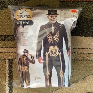 Men's Skeleton Formal Costume - Black & Gold